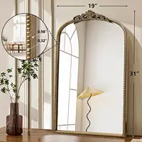 Antique Floral Arched Mirror Collection with Ornate Frame – 19W x 31H-3